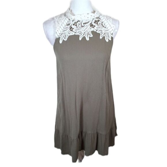 BOMBSHELLS ARMY GREEN &WHITE LACE DRESS SZ.S EUC - Picture 1 of 8